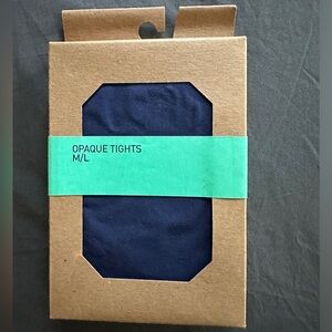 Muji Opaque Tights m/l deep sea blue new in packaging